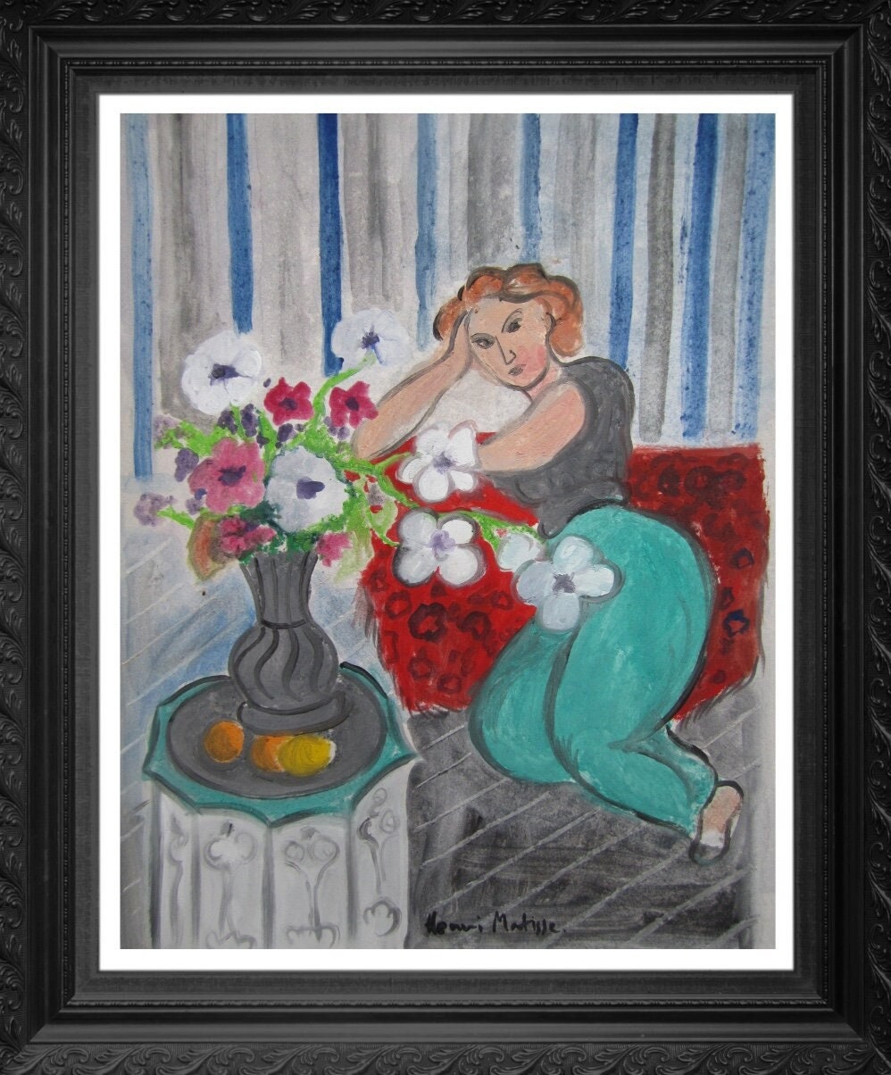 MATISSE -ORIGINAL Gouache/Painting, signed, Picasso, Miro Era- Signed- pHD Paperwork. Shipped Flat- Unframed